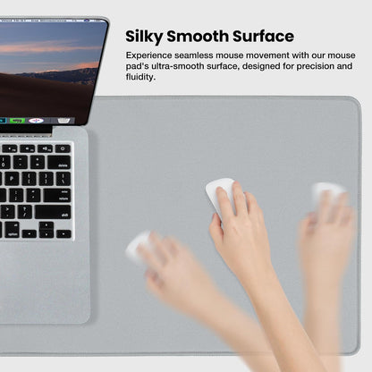 Waterproof Mouse Pad with Durable Stitched Edge, Gaming Keyboard, Non-Slip Rubber Base Mouse Mat, Extended Desk Pad for Gamer, Office& Home, Gray Mousepad 3Xl(35.43"X15.74"X0.12")