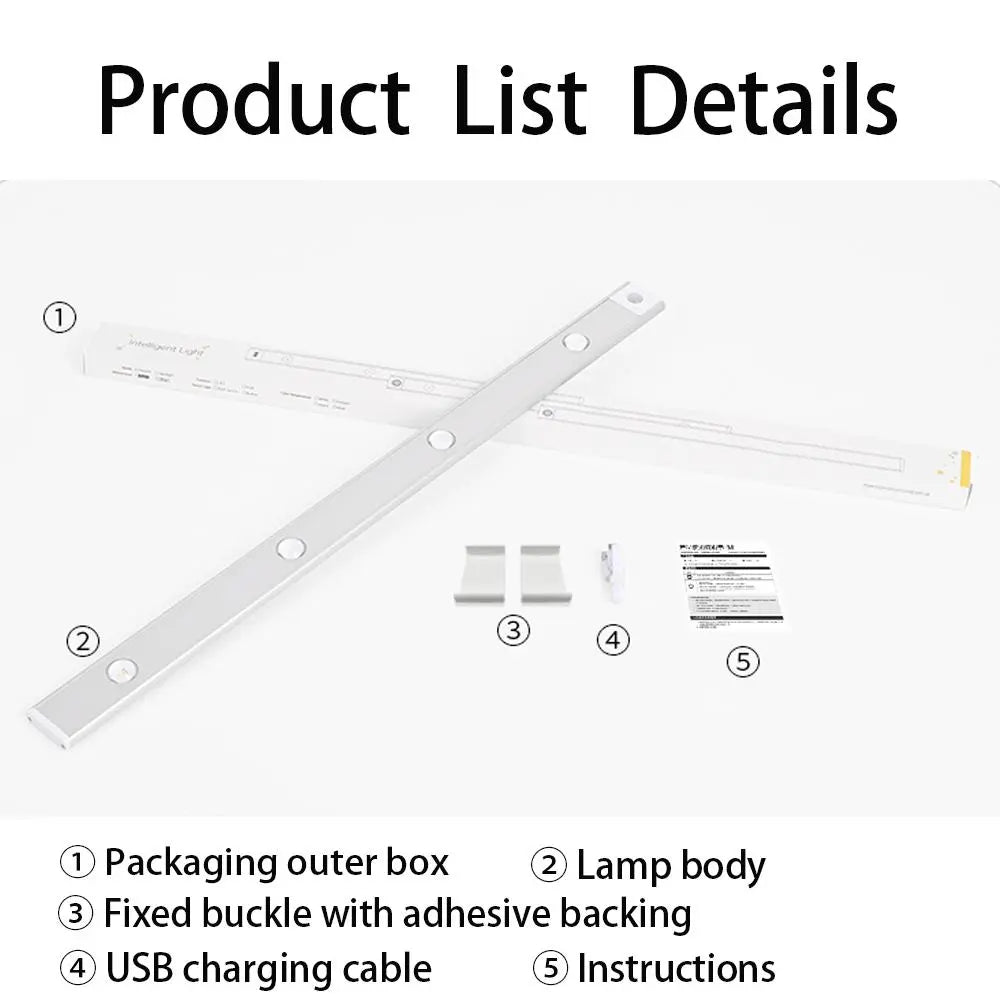 Motion Sensor Light, Usb-Rechargeable LED Sensor Lamp with Adjustable Lighting Modes, Wireless LED Light for Kitchen Cabinets, Bedrooms and Wardrobes, Night Light for Home Decor and Ambient Lighting #GLOBAL PICKS