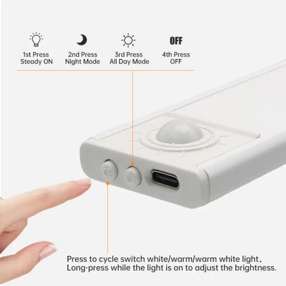 Motion Sensor Light, Usb-Rechargeable LED Sensor Lamp with Adjustable Lighting Modes, Wireless LED Light for Kitchen Cabinets, Bedrooms and Wardrobes, Night Light for Home Decor and Ambient Lighting #GLOBAL PICKS